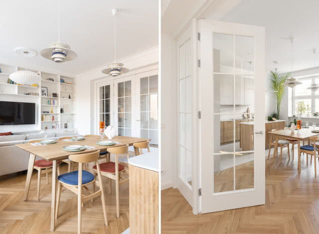 otwarta przestrzeń kuchni połączonej z salonem