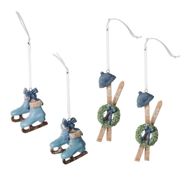 zawieszki w kształcie nart i łyżew