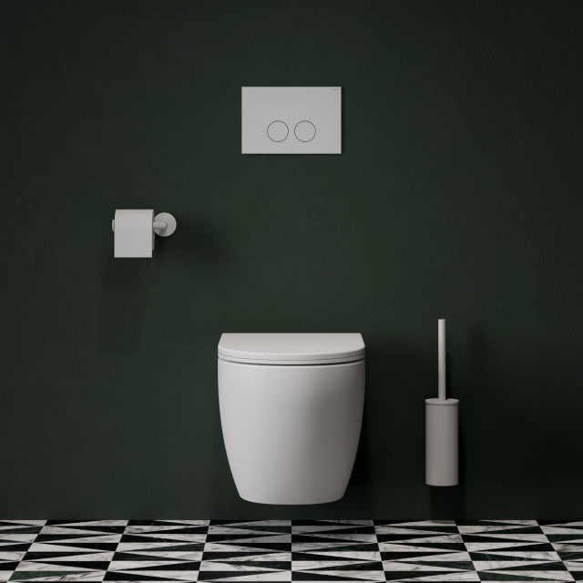 biały przycisk spłukujący