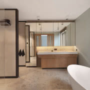 Na ścianach pod prysznicem
praktyczny gres, na...