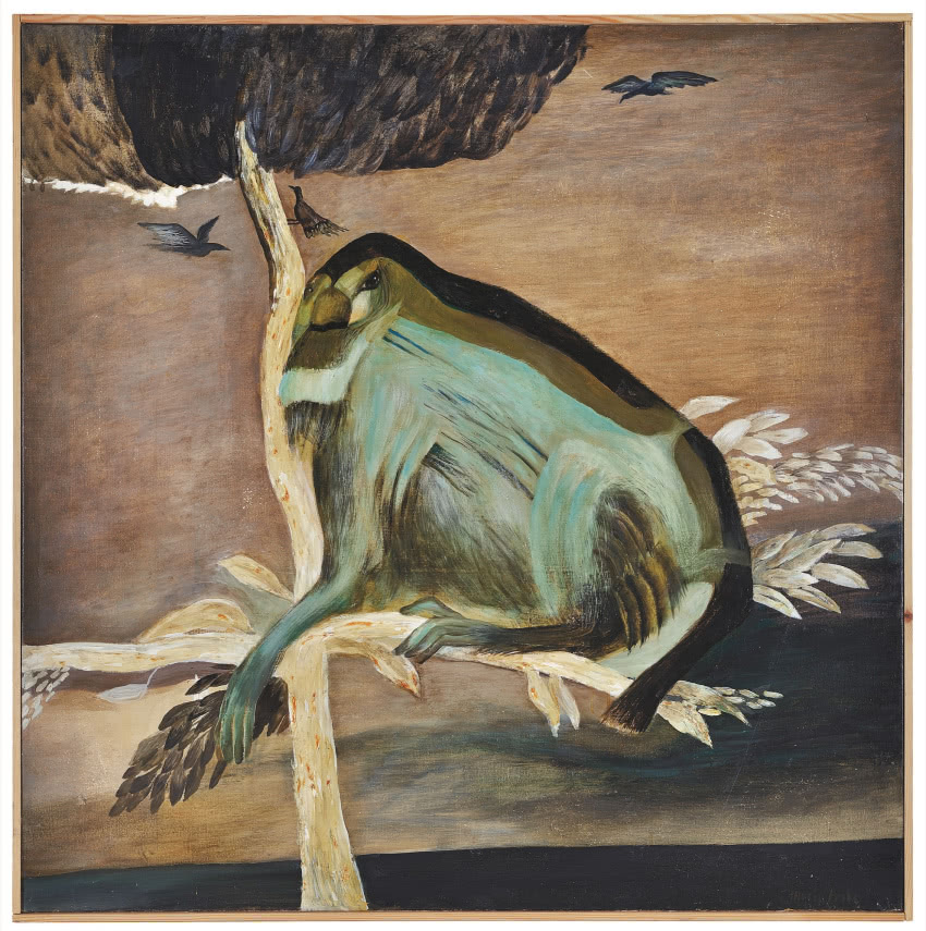 Maria Anto, Małpa, 1994, olej na płótnie,...