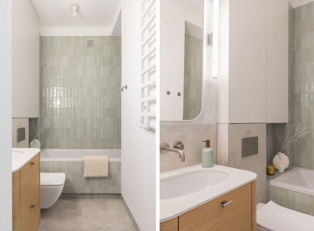 szałwiowe płytki w łazience