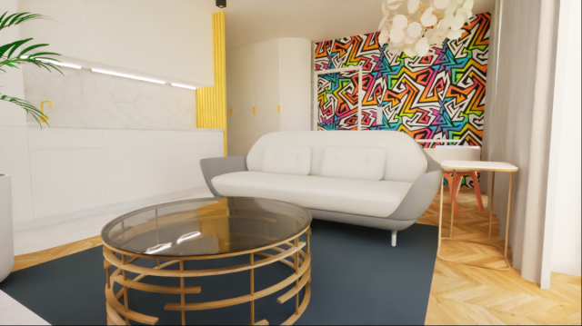 Kolorowy salon w eklektycznym stylu