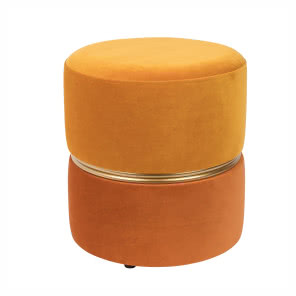 Aksamitny puf pomarańczowy