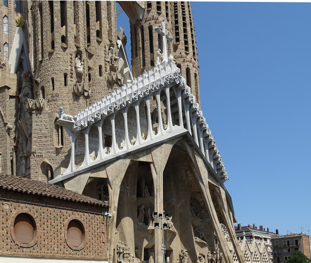 element kościoła przypominający kości Sagrada Família 
