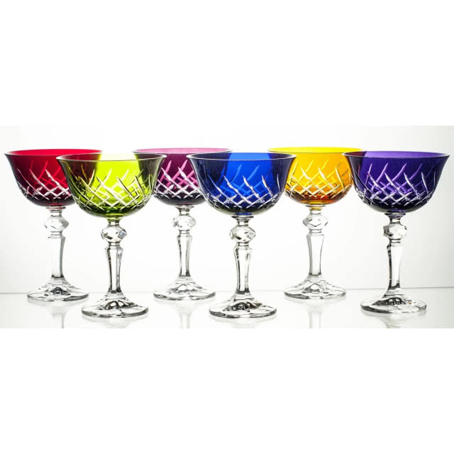kieliszki do szampana, kolorowe