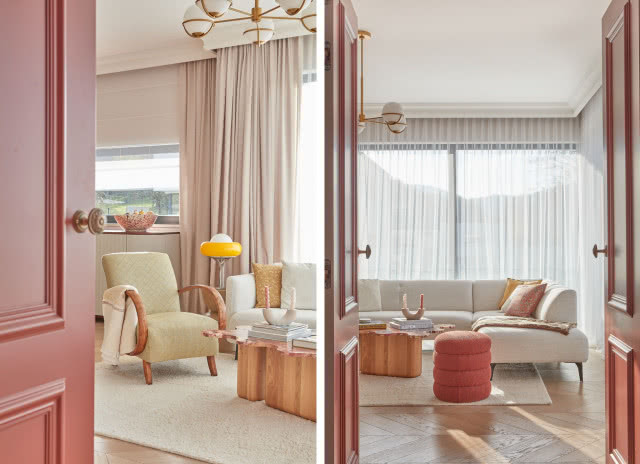 jasny salon z kolorami