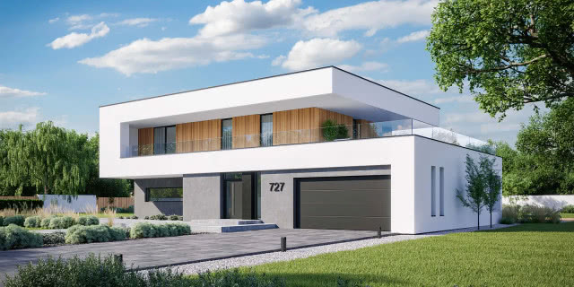 projekt nowoczesnego domu z płaskim dachem