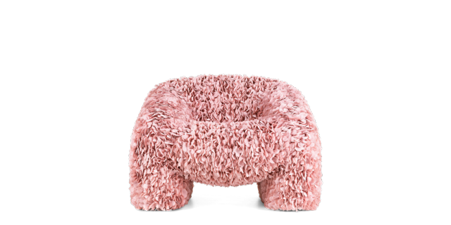 fotel w kształcie hortensji