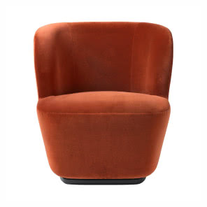 Pomarańczowy fotel z aksamitu