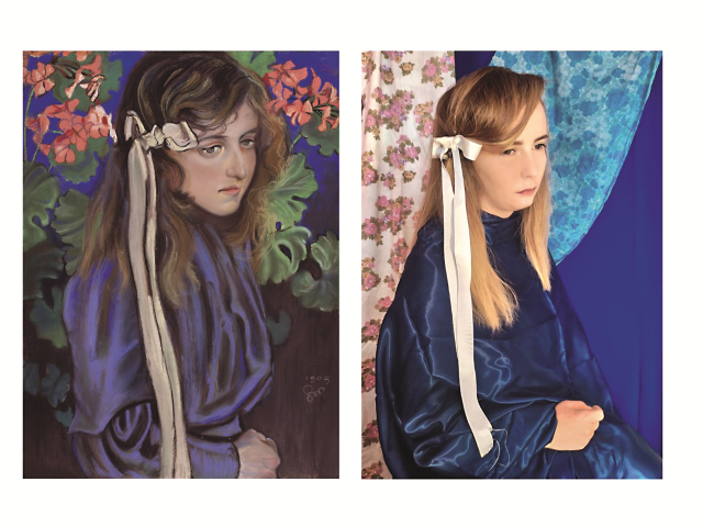 Dokumentacja działań muzeum na Facebooku: Stanisław Wyspiański, ,,Portret Elizy
Pareńskiej", 1905 r., papier, pastel
i współczesne odtworzenie sceny z obrazu