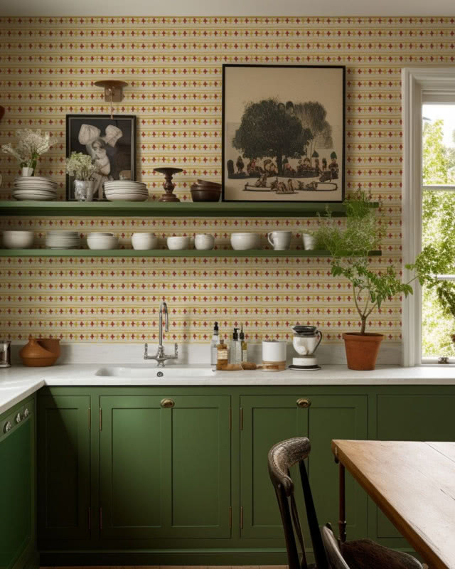 zielono-żółta kuchnia