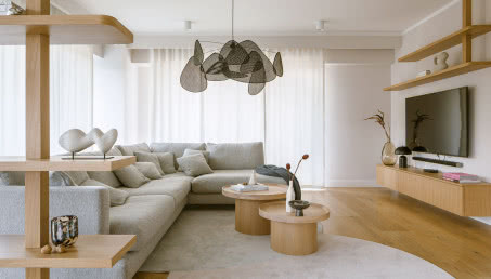 Tonacja spokoju - poznańskie mieszkanie w stylu japandi