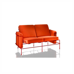 Pomarańczowa sofa na nóżkach