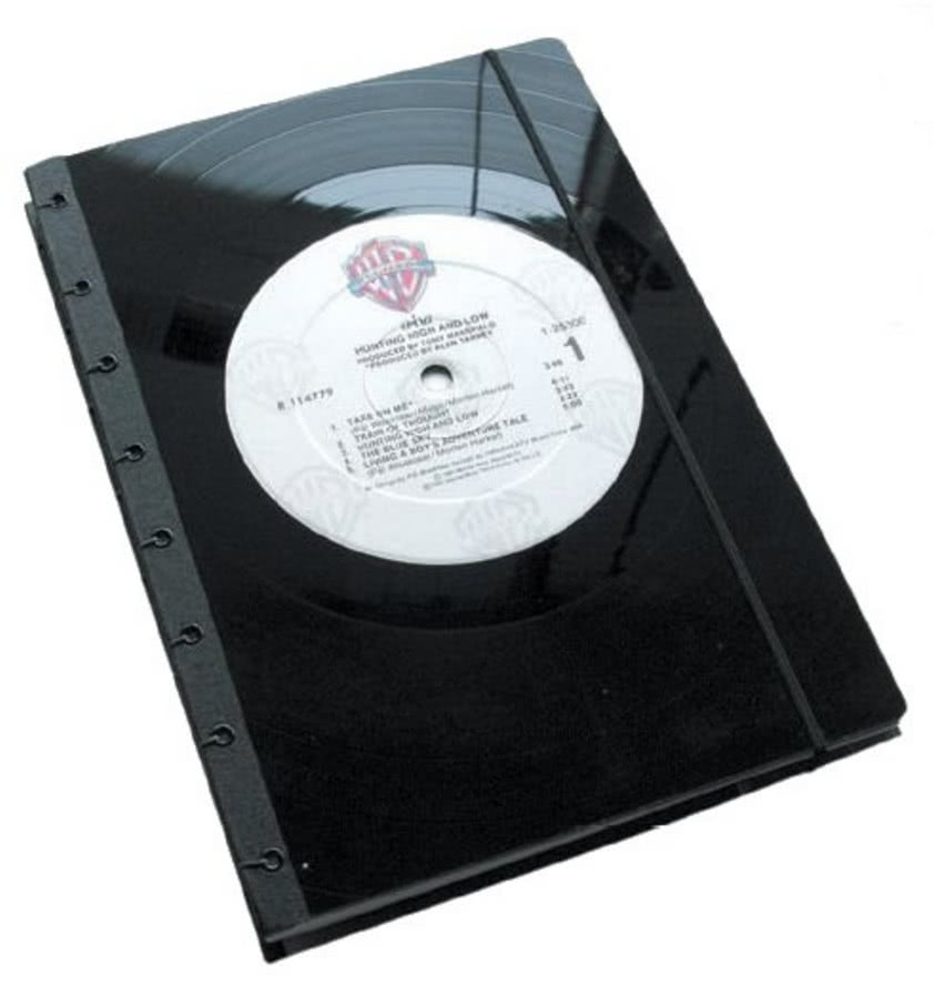 Notatnik oprawiony w przycięte, winylowe płyty,...