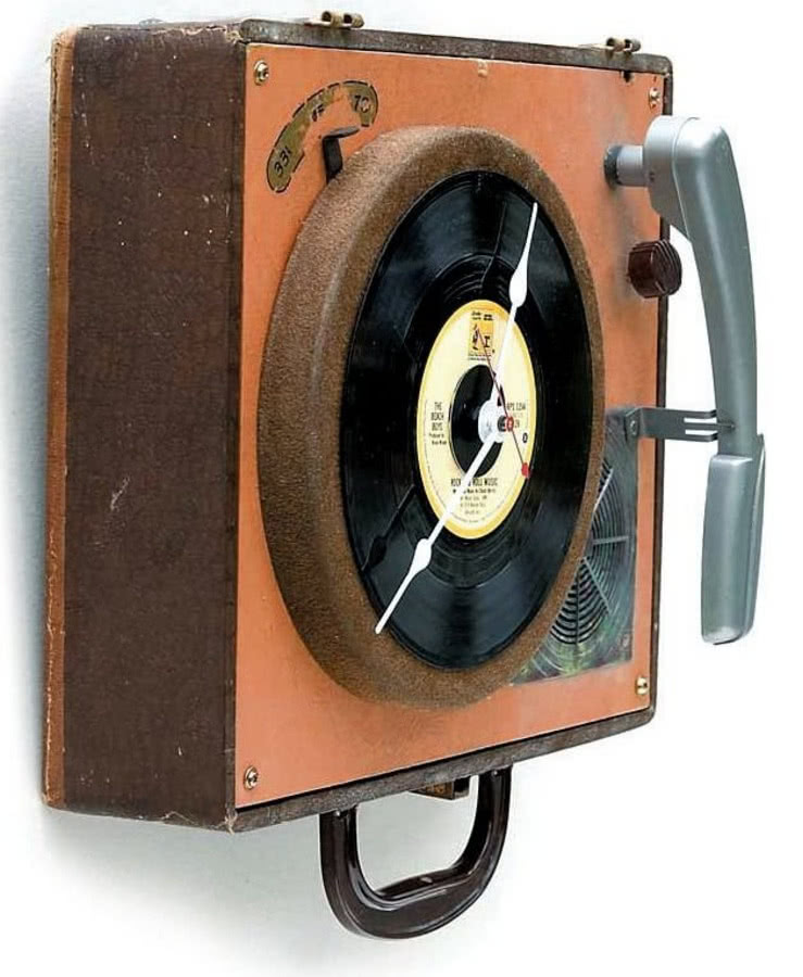 Zegar ścienny ze starego adapteru, etsy.com.