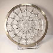 Kryształowa patera w srebrnej
oprawie, Polska,...