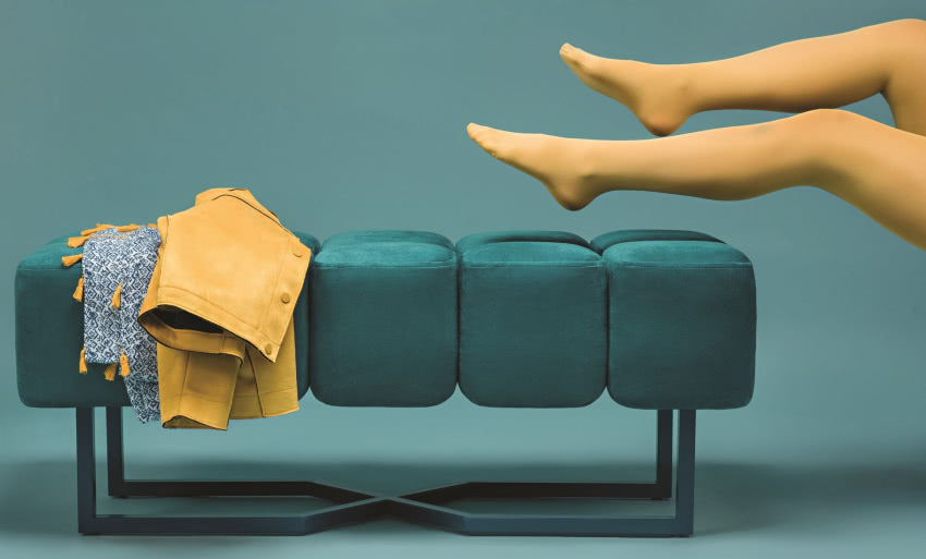 Składające się z modułów siedzisko Puffy....