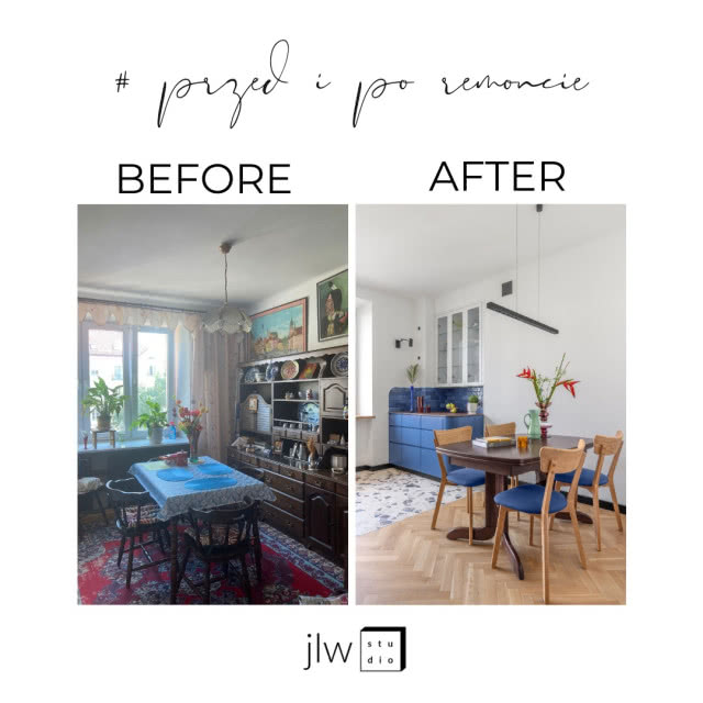 Metamorfoza jadalnia z kuchnią PRZED / PO