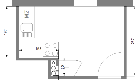 Nietypowy kształt kuchni