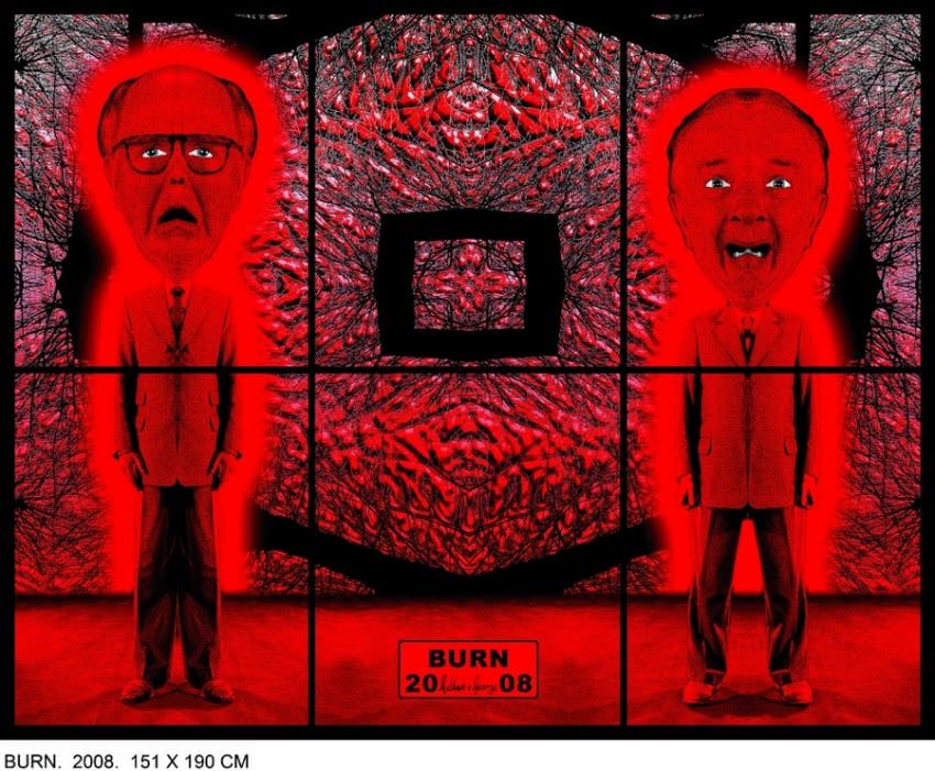 Gilbert & George, BURN, 2008, © Gilbert & George