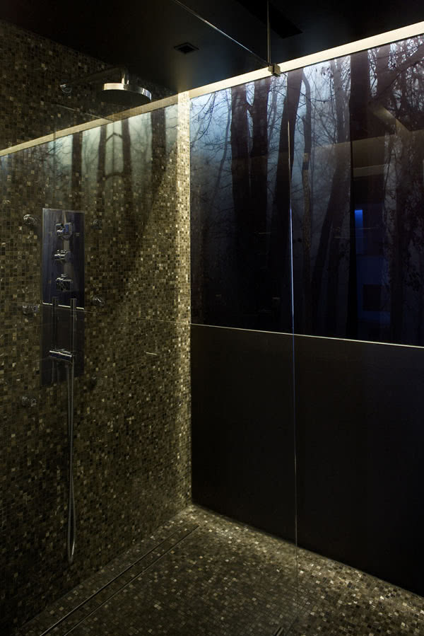 Tajemniczy klimat toaleta zawdzięcza ścianie,...