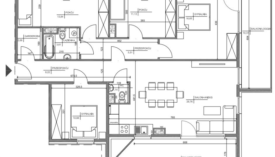 Duże funkcjonalne mieszkanie