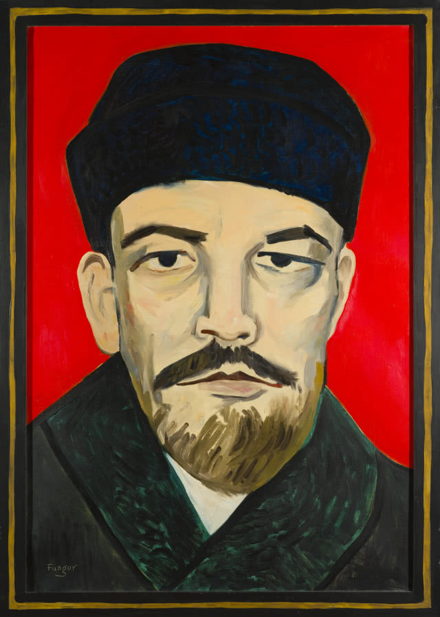 Wojciech Fangor obraz Lenina na czerwonym tle