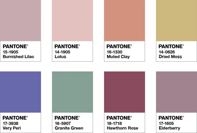 paleta odcieni Pantone 2022