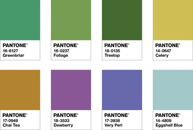 paleta odcieni Pantone 2022