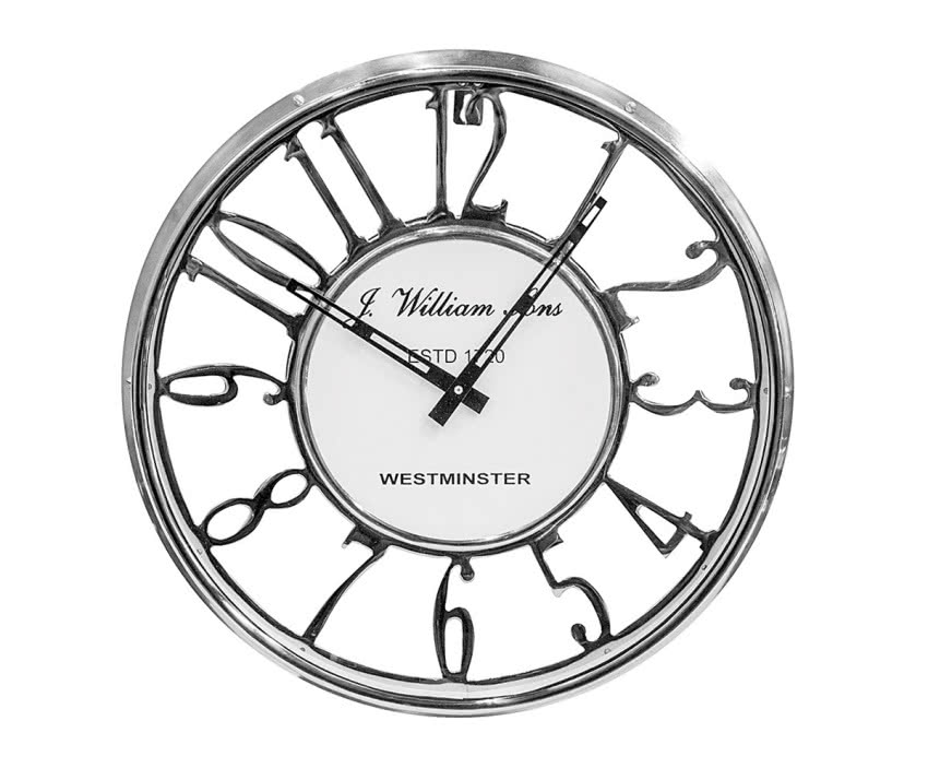 Zegar wiszący z mosiądzu Clock III,
śr. 43 cm,...