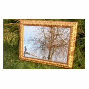 Lustro w złotej ramie