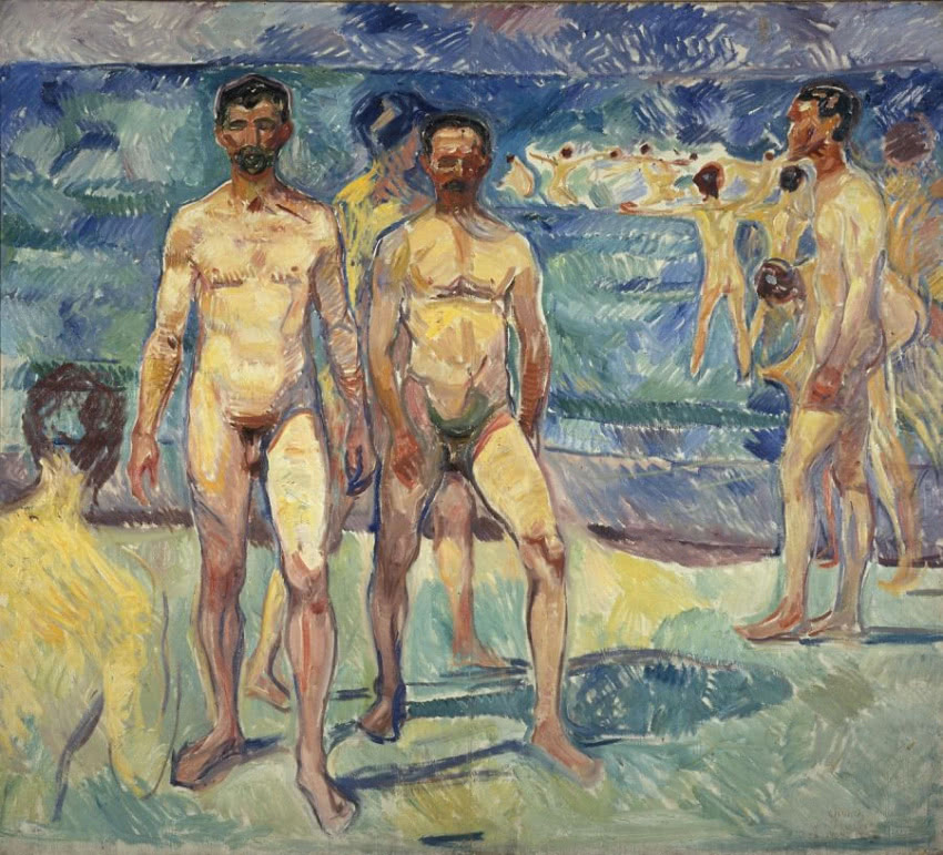 "Kąpiący się mężczyźni", 1907–1908, olej,...