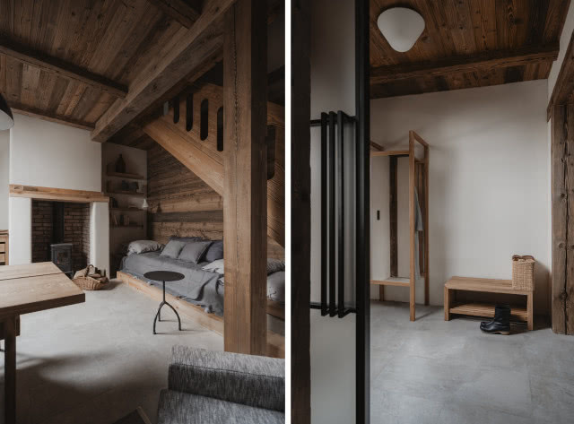 Drewniany dom w rustykalnym stylu