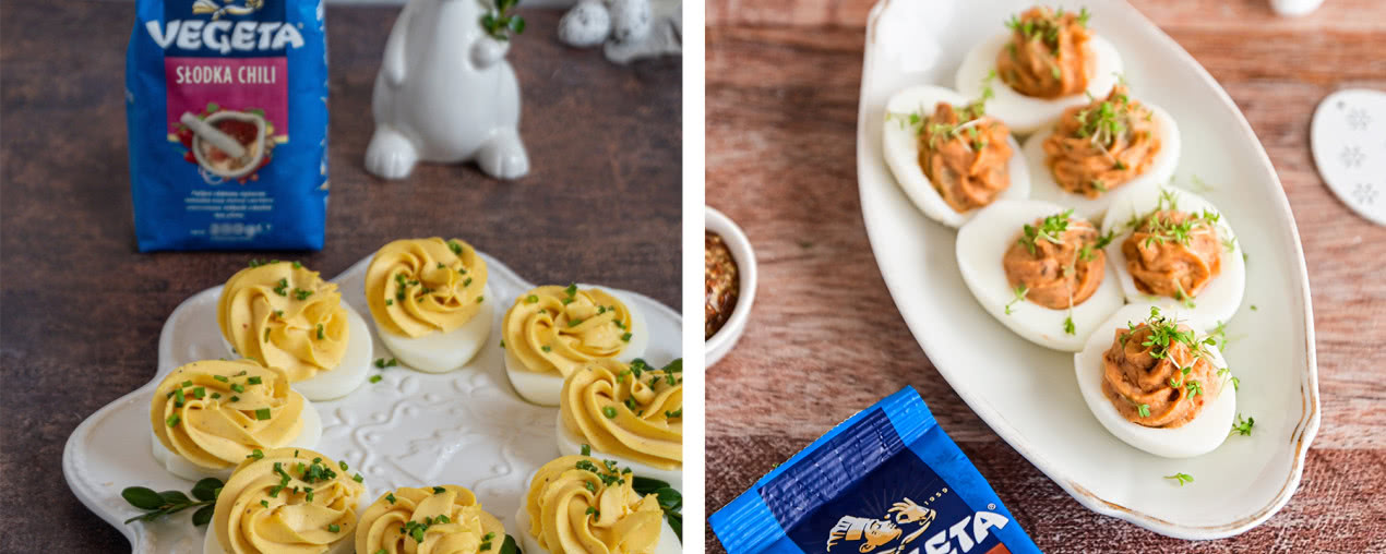 Słodko-pikantne jajka faszerowane oraz jajka faszerowane z tuńczykiem