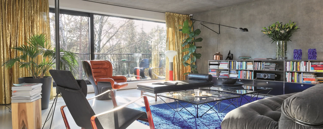 Życie vintage w domu z betonu