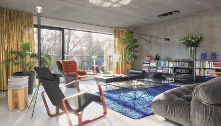 Życie vintage w domu z betonu