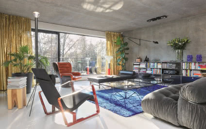 Życie vintage w domu z betonu