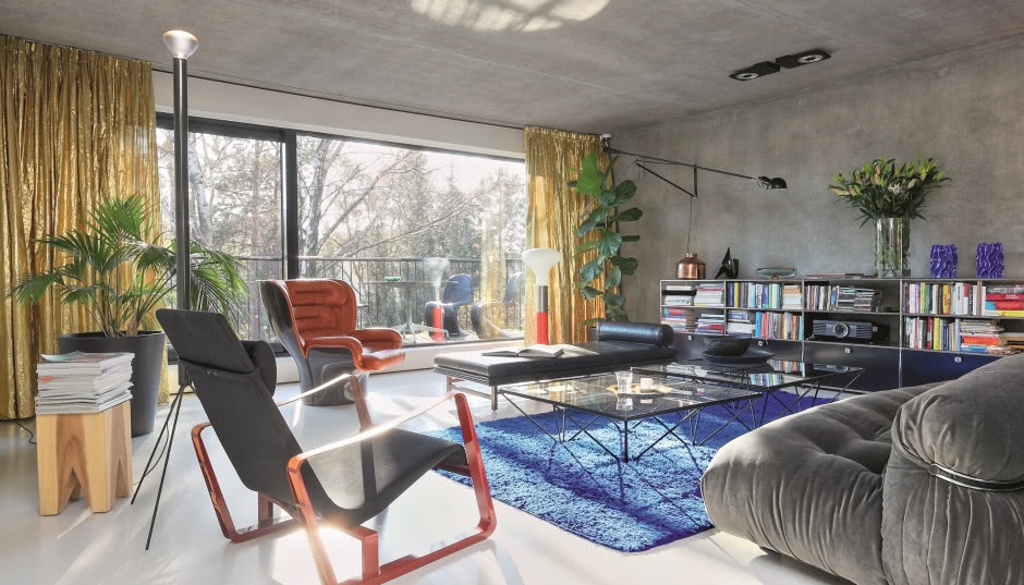 Życie vintage w domu z betonu