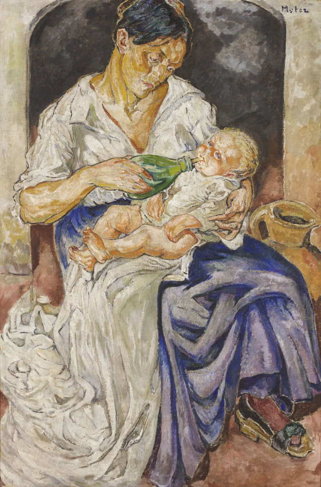 Mela Muter, „Macierzyństwo”, 1913, olej, płótno, 147 x 97 cm, Polssiwss Art, aukcja 15 marca 2022, sprzedane
za 1 250 000 zł