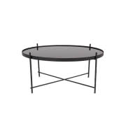 Stolik kawowy czarny ze szklanym blatem Cupid Glass 82,5x35 cm