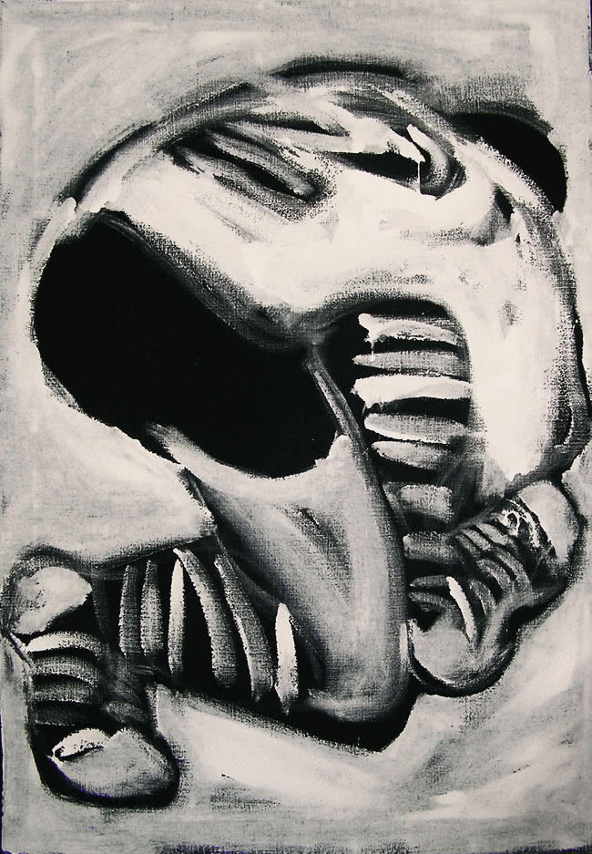 Anka Mierzejewska, "Piłkarz", akryl, płótno, 100...