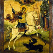 „Św. Jerzy walczący ze smokiem”, Rosja XIX/XX...