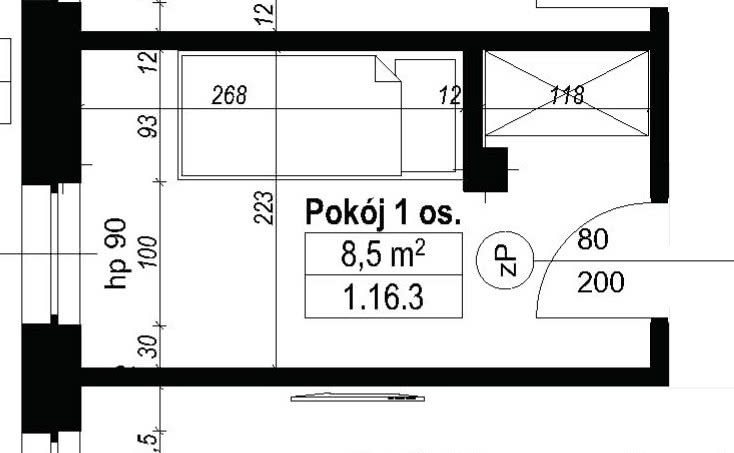 Plan pokoju przesłany przez czytelniczkę.