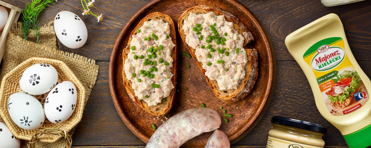 Pasta z białej kiełbasy z Majonezem Kieleckim i szczypiorkiem