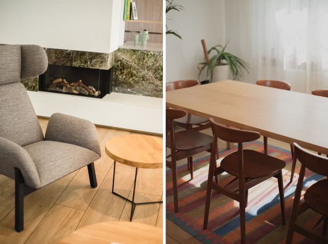 Salon w stylu vintage z meblami z lat 70.