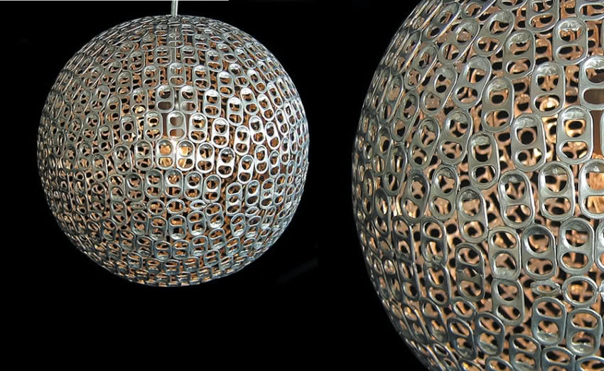 Lampa z otwieraczy puszek z napojami, Mauricio...