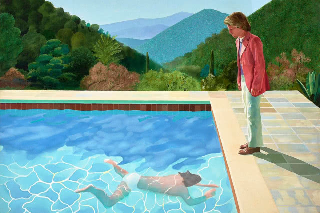 obraz, nad basenem