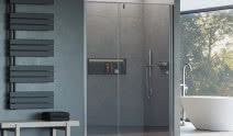 Drzwi prysznicowe skrzydłowe z panelem stałym NT606 FLEX