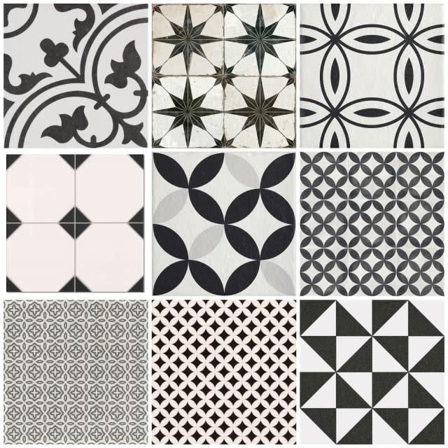 Płytki czarno białe